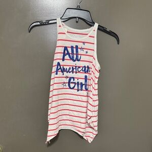 SO Red and White Striped Tank with Blue Stars